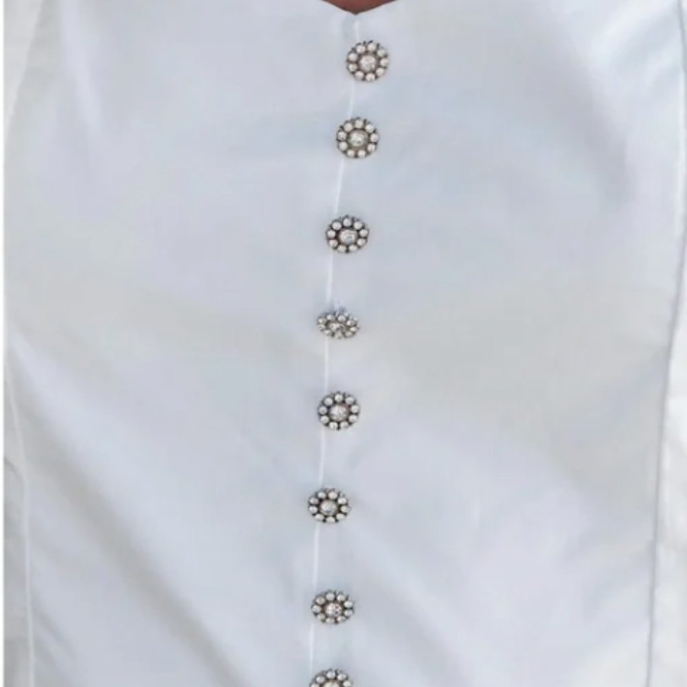 VICI Puff Sleeve Embellished Crop Top *see description* - Picture 6 of 13